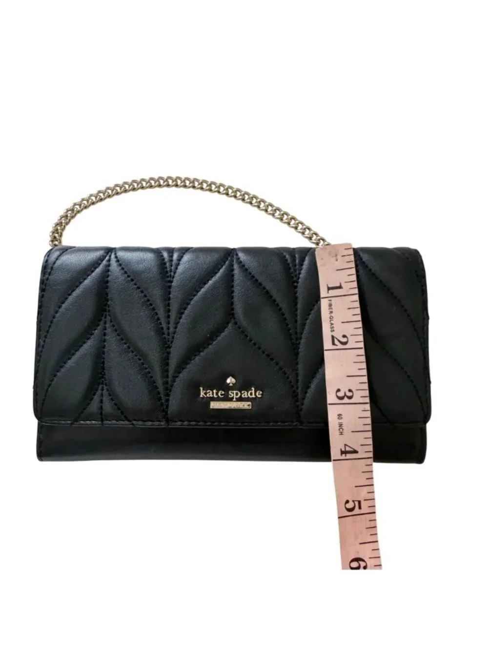 Kate Spade Women's Clutch Bag Purse Milou Briar Lane Quilted Black Leather Small - Picture 8 of 8